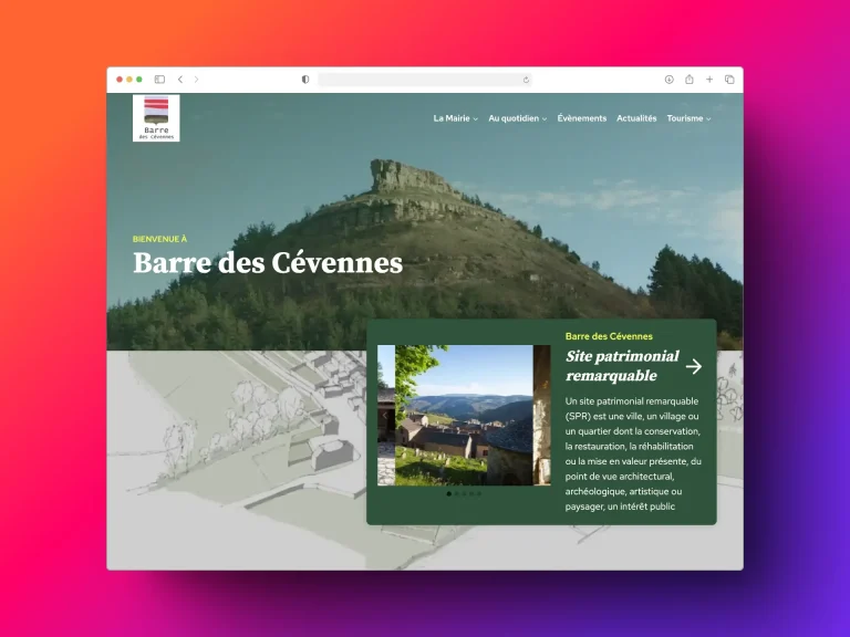 Page d'accueil du site de Barre des Cévennes